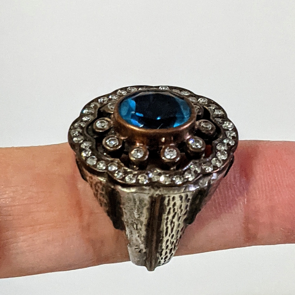 Beautifull Statement multi color gemstone ring 925